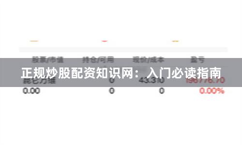 正规炒股配资知识网：入门必读指南
